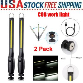 LED USB Rechargeable Work Light Magnetic Flashlight Flexible Cordless Torch Automotive Inspection Emergency Light 2 PACK (Option: 2PCS) LED USB Rechargeable Work Light Magnetic Flashlight Flexible Cordless Torch Automotive Inspection Emergency Light 2 PACK (Option: 2PCS)