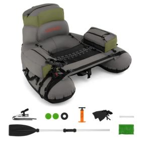 350lbs Inflatable Fishing Float Tube - 2 Air Chambers, Rod Holder+Fish Ruler, Green+Gray (Option: Defaulttitle) 350lbs Inflatable Fishing Float Tube - 2 Air Chambers, Rod Holder+Fish Ruler, Green+Gray (Option: Defaulttitle)