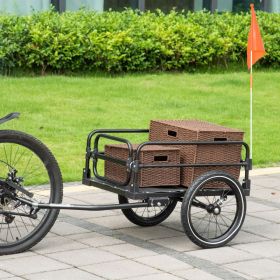 Bike Cargo Trailer Bike Wagon Bicycle Trailer with Suspension, Triple Safety Features, 16 Wheels, 88 lbs Max Load (Option: Black-725x210x565 mm) Bike Cargo Trailer Bike Wagon Bicycle Trailer with Suspension, Triple Safety Features, 16 Wheels, 88 lbs Max Load (Option: Black-725x210x565 mm)